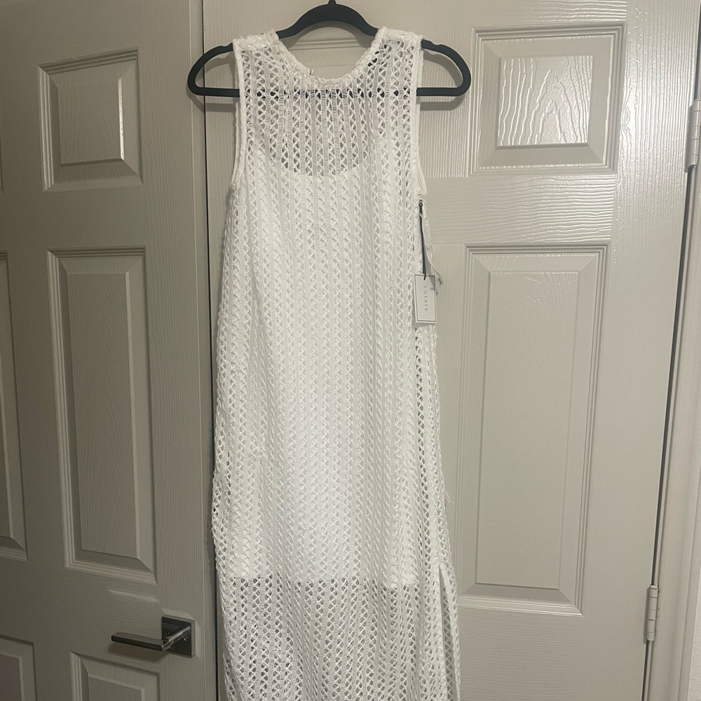 1. State Sleeveless Crochet Dress